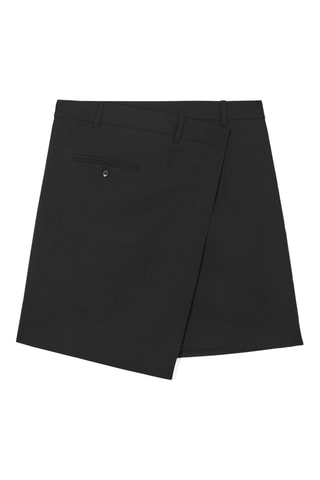 Saia traçada em lã - Preto