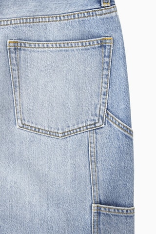 Saia direita de ganga - Azul-claro