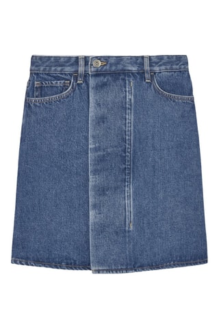 Saia direita de ganga - Azul