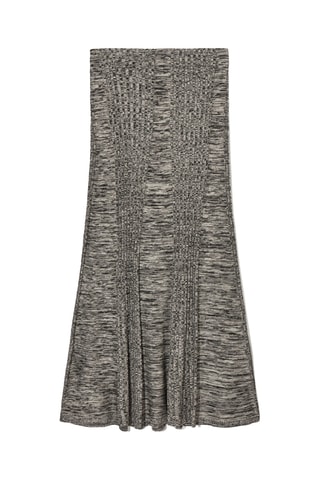 Saia midi - Preto e cinzento mesclado