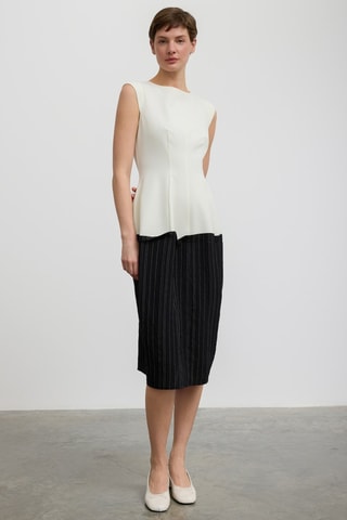 Vestido midi - Branco e preto