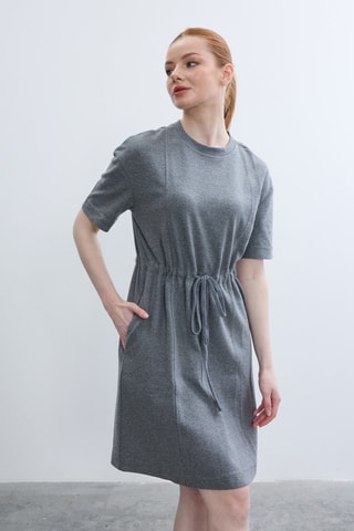 Vestido estilo patinadora - Cinzento