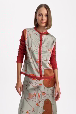 Casaco de malha - Laranja e vermelho