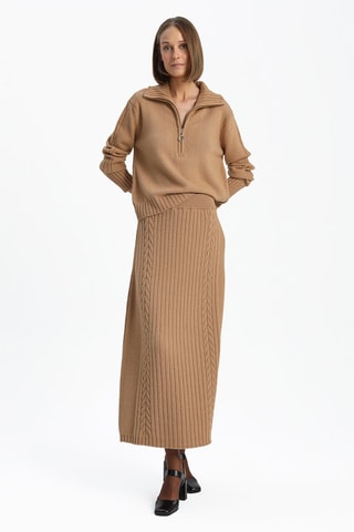 Gonna lunga a vita alta  - Beige