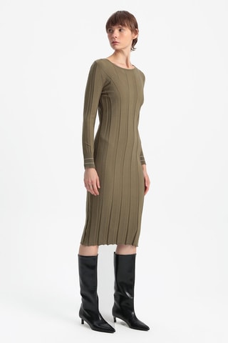 Vestido justo - Branco e verde