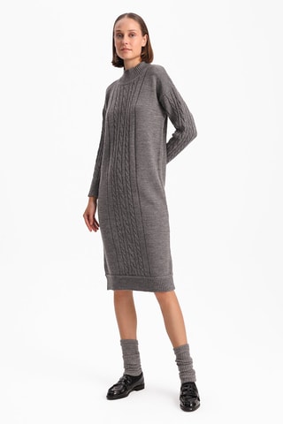 Vestido-camisola - Cinzento