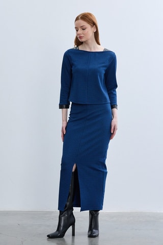 Gonna midi  - Nero e blu