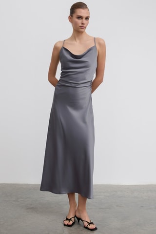 Vestido midi - Cinzento
