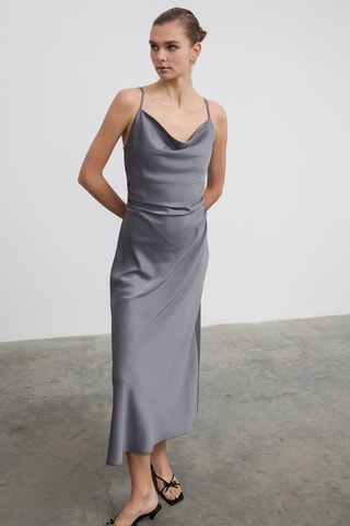 Vestido midi - Cinzento