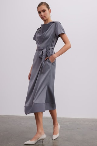 Vestido midi - Cinzento
