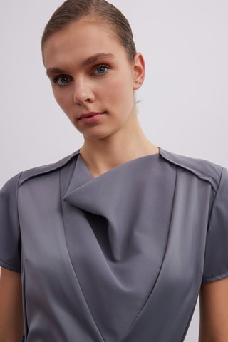 Vestido midi - Cinzento