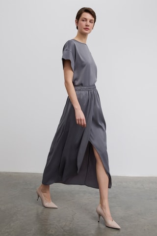 Saia midi - Cinzento