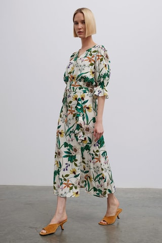 Saia midi cintura alta - Multicor