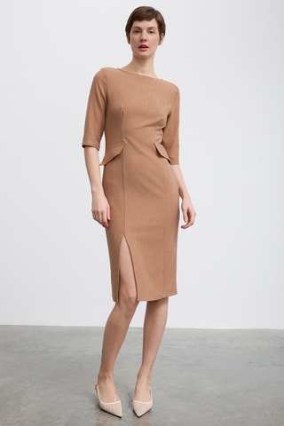 Vestido midi - Castanho