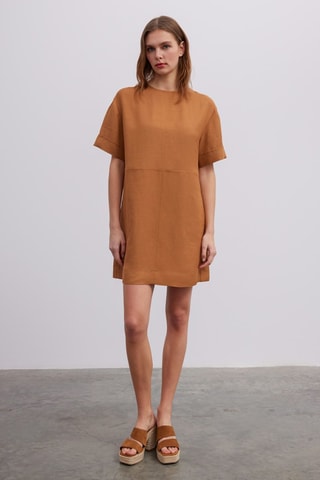 Vestido direito - Castanho