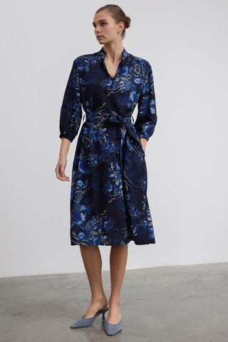 Vestido estilo patinadora - Azul e branco