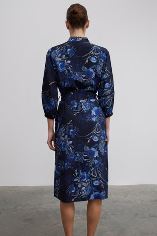 Vestido estilo patinadora - Azul e branco