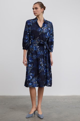 Vestido estilo patinadora - Azul e branco