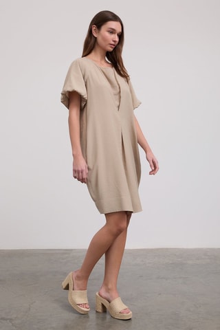 Vestido direito - Bege