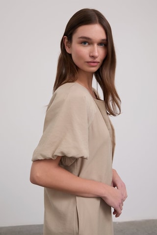 Vestido direito - Bege