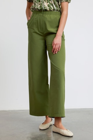 Calças de cintura alta - Verde