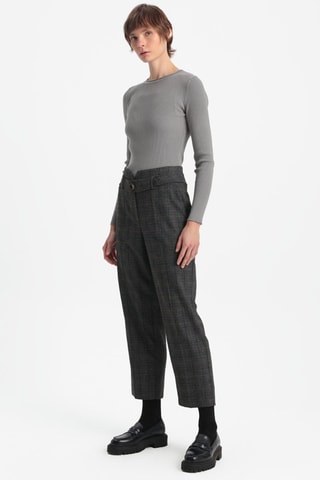 Calças corte cenoura - Cinzento