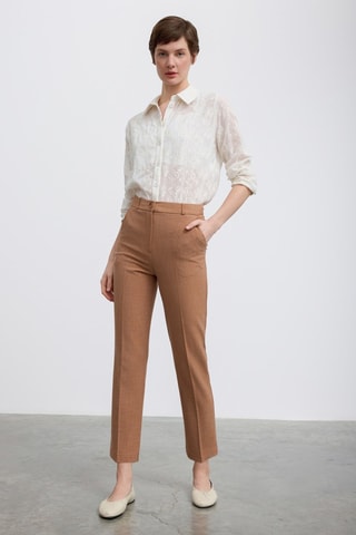 Calças 7/8 - Castanho