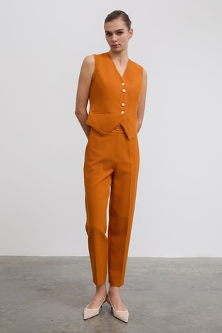 Calças regular - Laranja