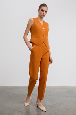 Calças regular - Laranja