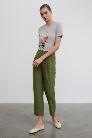 Calças corte cenoura 7/8 - Verde