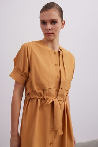 Vestido-camisa - Castanho