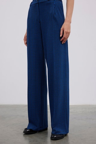 Calças wide legs - Preto e azul