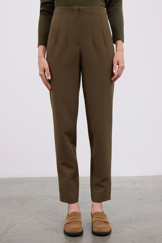 Calças de cintura alta - Verde