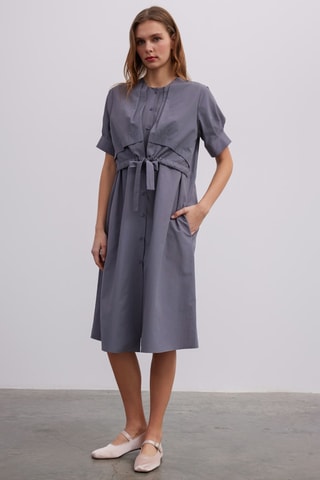 Vestido-camisa - Cinzento