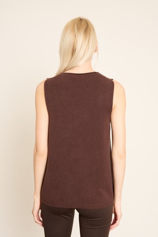 Camisola sem mangas - Castanho