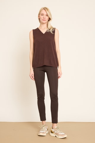 Camisola sem mangas - Castanho