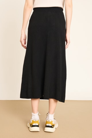 Saia comprida cintura subida - Preto