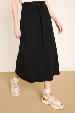 Saia comprida cintura subida - Preto