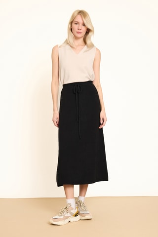 Saia comprida cintura subida - Preto