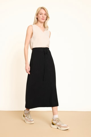 Saia comprida cintura subida - Preto
