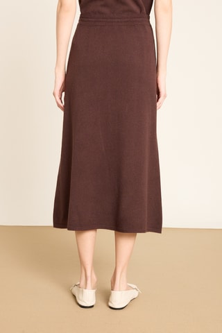 Saia comprida cintura subida - Castanho