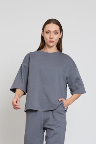 T-shirt oversize - Cinzento