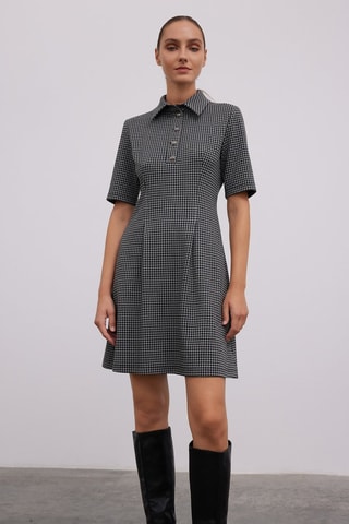 Vestido curto - Cinzento e preto