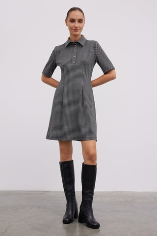 Vestido curto - Cinzento e preto