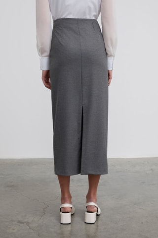 Saia comprida cintura alta - Cinzento