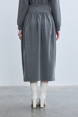Gonna midi a vita alta  - Grigio