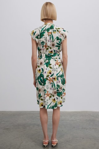 Vestido-camisa - Branco e verde