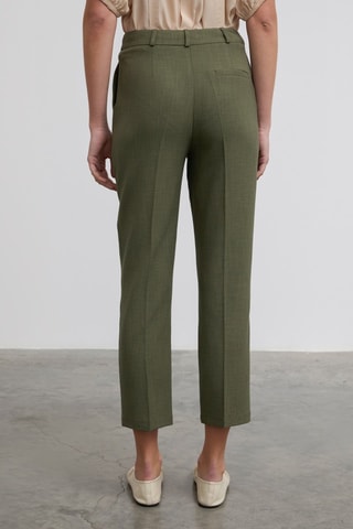 Calças corte cigarro 7/8 cintura alta - Verde