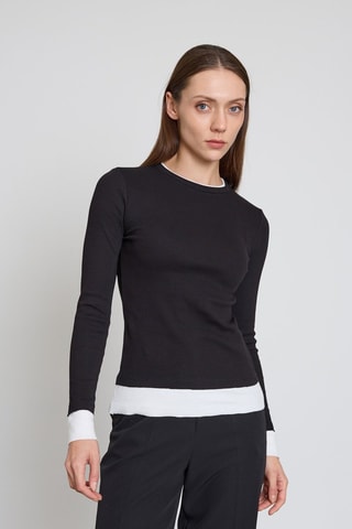 Top - Branco e preto