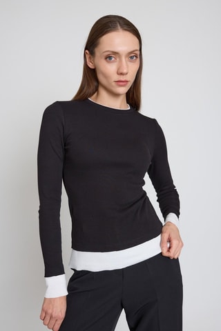 Top - Branco e preto